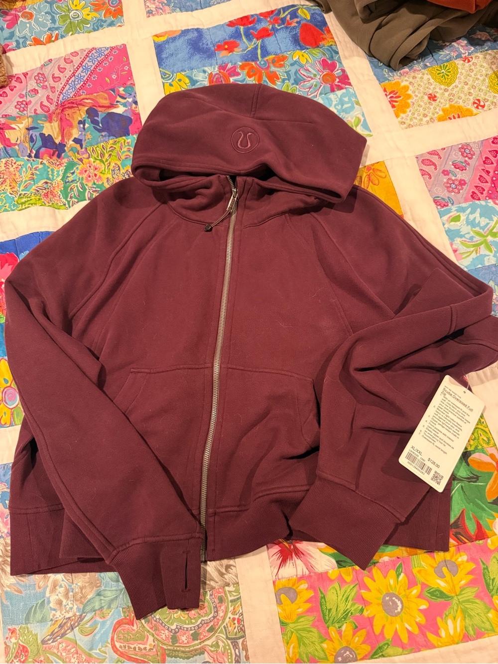 lululemon athletica Wine Scuba Oversized Full Zip Hoodie